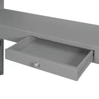 Luxystar Modern Loft Bed with Desk, 6 Shelves and Drawer