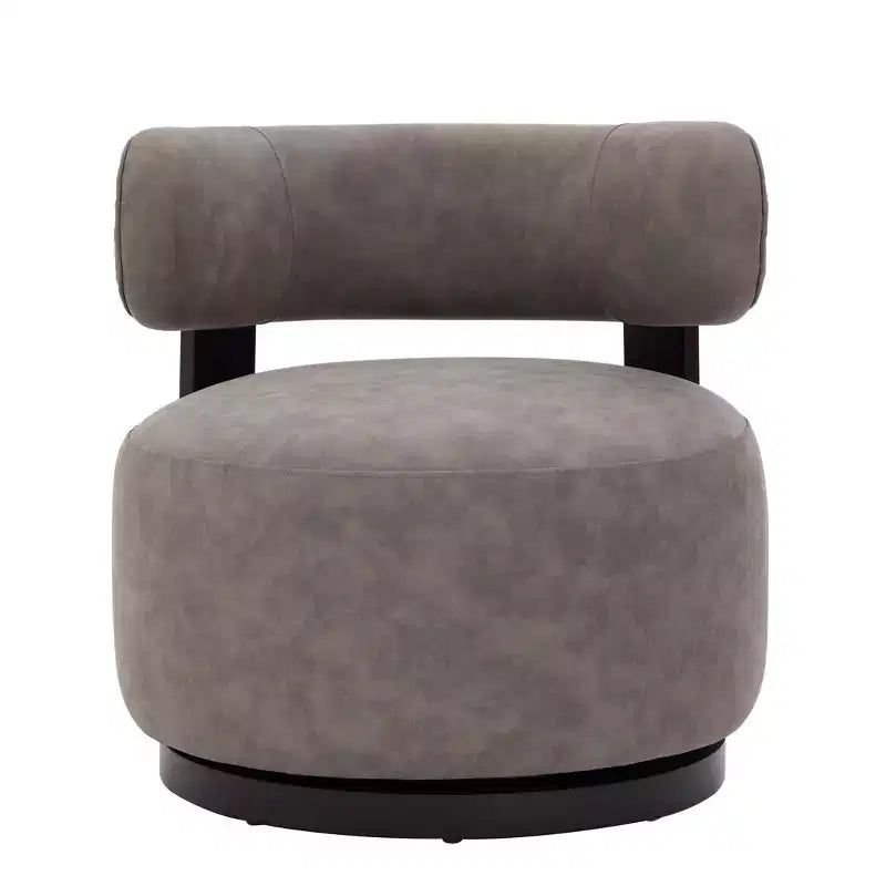 Christopher Knight Home Emile Rubber Wood Faux Leather Upholstered Swivel Club Chair