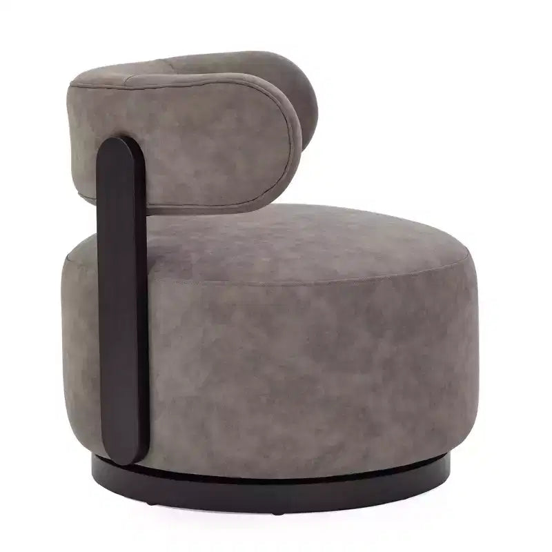 Christopher Knight Home Emile Rubber Wood Faux Leather Upholstered Swivel Club Chair