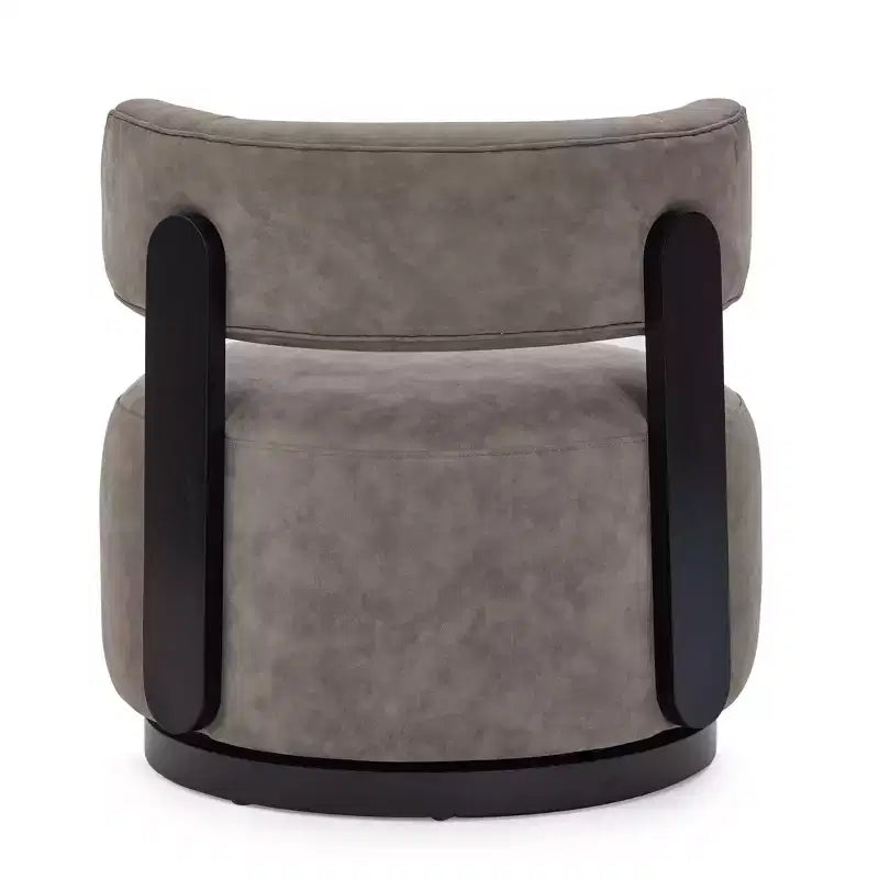 Christopher Knight Home Emile Rubber Wood Faux Leather Upholstered Swivel Club Chair
