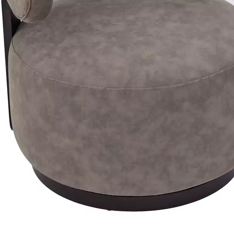 Christopher Knight Home Emile Rubber Wood Faux Leather Upholstered Swivel Club Chair