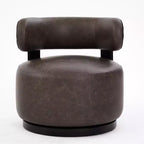 Christopher Knight Home Emile Rubber Wood Faux Leather Upholstered Swivel Club Chair