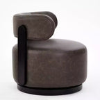 Christopher Knight Home Emile Rubber Wood Faux Leather Upholstered Swivel Club Chair