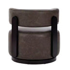 Christopher Knight Home Emile Rubber Wood Faux Leather Upholstered Swivel Club Chair