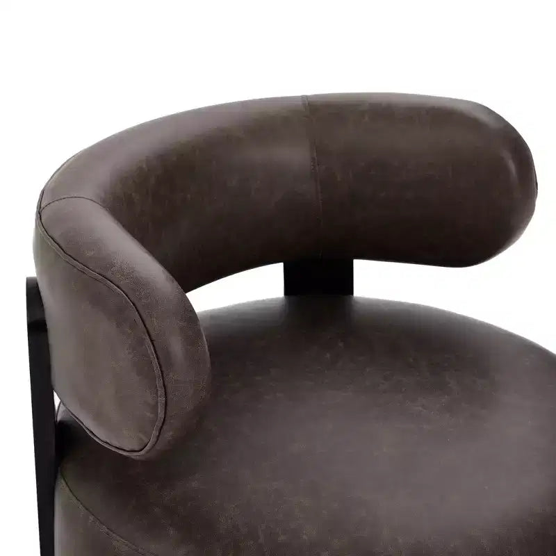 Christopher Knight Home Emile Rubber Wood Faux Leather Upholstered Swivel Club Chair