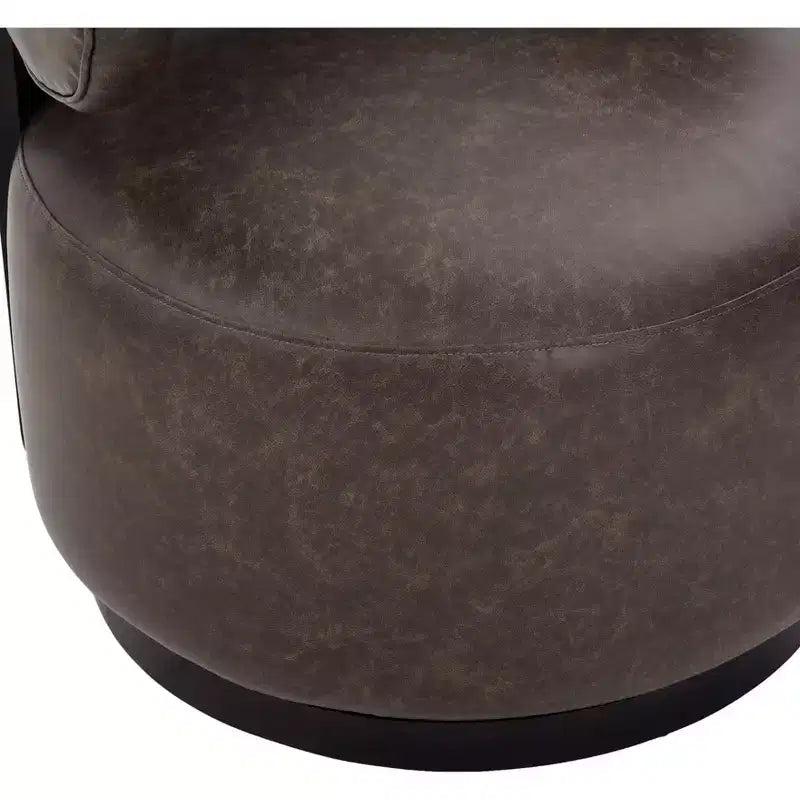Christopher Knight Home Emile Rubber Wood Faux Leather Upholstered Swivel Club Chair