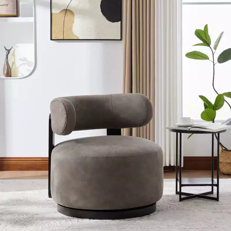 Christopher Knight Home Emile Rubber Wood Faux Leather Upholstered Swivel Club Chair