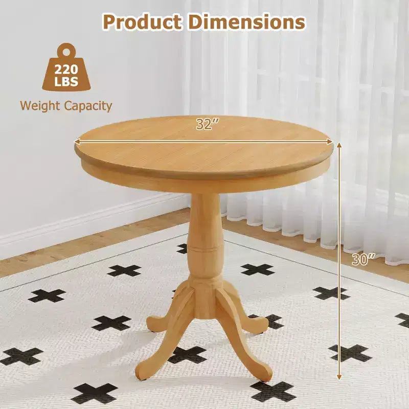 Tavolo da pranzo rotondo con piedistallo Costway da 32", tavolo alto da cucina/sala da pranzo