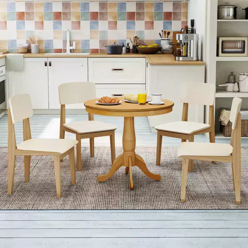 Tavolo da pranzo rotondo con piedistallo Costway da 32", tavolo alto da cucina/sala da pranzo