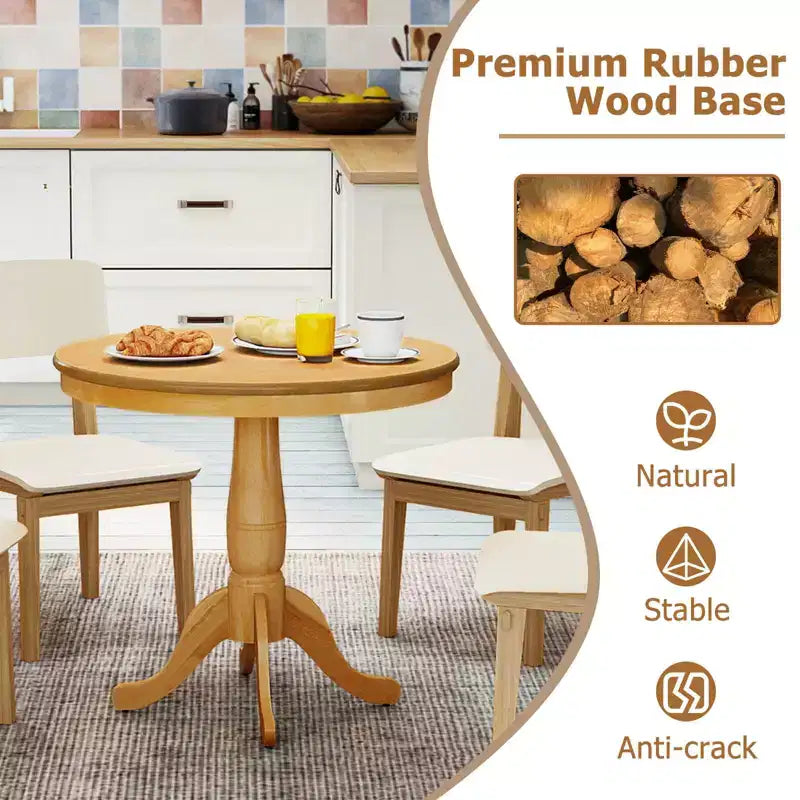 Tavolo da pranzo rotondo con piedistallo Costway da 32", tavolo alto da cucina/sala da pranzo