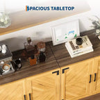 Garvee 31.5 Mobile Buffet Credenza con Ante e Ripiani Regolabili, Mobile Contenitore da Cucina, per Soggiorno e Sala da Pranzo