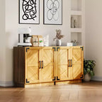 Garvee 31.5 Mobile Buffet Credenza con Ante e Ripiani Regolabili, Mobile Contenitore da Cucina, per Soggiorno e Sala da Pranzo