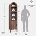 Mobile Contenitore Alto e Stretto Best Choice Products 72 con Scaffali Regolabili, Libreria Moderna ad Arco a 4 Livelli