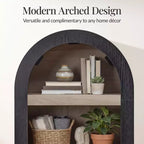 Mobile Contenitore Alto e Stretto Best Choice Products 72 con Scaffali Regolabili, Libreria Moderna ad Arco a 4 Livelli
