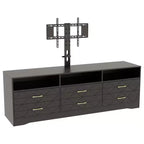 Acekool Living Room Bedroom 6 Drawer TV Stand Dresser with Mount, Wood Media Console Storage Entertainment Center, Multiple Colors