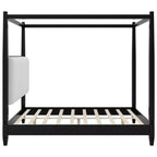 Polibi Canopy Platform Bed with Upholstered Headboard