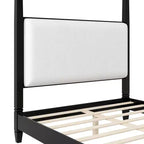 Polibi Canopy Platform Bed with Upholstered Headboard