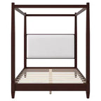 Polibi Canopy Platform Bed with Upholstered Headboard