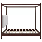 Polibi Canopy Platform Bed with Upholstered Headboard