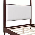 Polibi Canopy Platform Bed with Upholstered Headboard