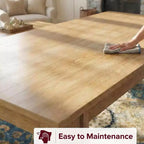 GustoWave 71 Tavolo da pranzo 6-8 posti, tavolo da cucina rettangolare stile rustico con ampie gambe a H, piano spesso, finitura in legno naturale