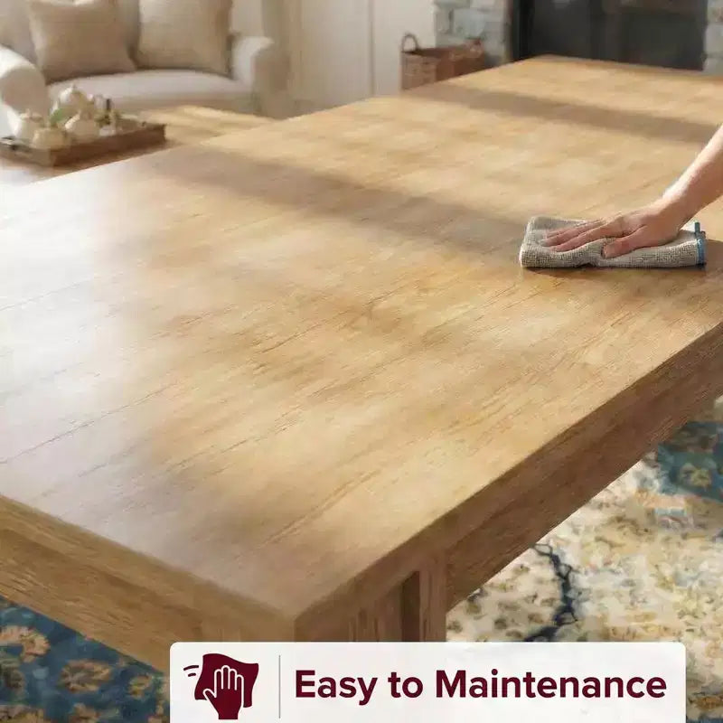 GustoWave 71 Tavolo da pranzo 6-8 posti, tavolo da cucina rettangolare stile rustico con ampie gambe a H, piano spesso, finitura in legno naturale
