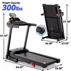 Tapis Roulant Portatile con Inclinazione, Pedana Pieghevole da 3,25HP con Manubrio, Tapis Roulant Pieghevole 3-in-1 per Casa Ufficio Spazi Piccoli con Motore Silenzioso Brushless