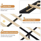 Bed Frame with Adjustable Headboard, Height Adjustable, No Box Spring Needed, Easy Assembly, Wooden Slats