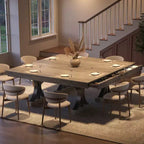 71 Large Dining Table for 6-8, Wood Rectangular Kitchen Table with 2 Drawers & Sturdy Metal Frame, 6ft Dinner Table for Dining Room & Kitchen