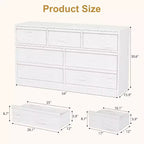 Comò a 7/8 cassetti, cassettiera ampia in legno, organizer capiente per camera da letto, soggiorno, cameretta e ingresso
