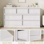 Comò a 7/8 cassetti, cassettiera ampia in legno, organizer capiente per camera da letto, soggiorno, cameretta e ingresso