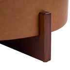 Christopher Knight Home Javier Pouf contenitore rotondo moderno in legno imbottito con design trapuntato e coperchio reversibile