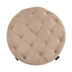 Christopher Knight Home Javier Pouf contenitore rotondo moderno in legno imbottito con design trapuntato e coperchio reversibile