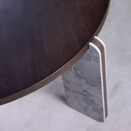 Set di Tavolini da Caffè Rotondi Ora Maison Modern con Gambe in Pietra Sinterizzata e Tavolino Laterale Abbinato, Nero