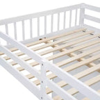 Luxystar Modern Full Over Twin Bunk Bed with Wardrobe and 5 Drawers