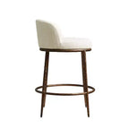 Set di 2 sgabelli da bar altezza bancone, sgabelli moderni imbottiti con gambe in ferro bronzo martellato, sedie Boucle per isola per sala da pranzo e bar