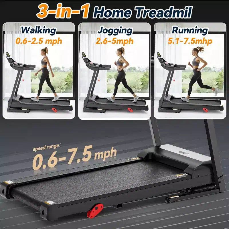 Treadmills Clearance with Incline,Portable Treadmills for Home Small, Incline Walking Pad Treadmill with Handle Bar, Walking Pad Foldable