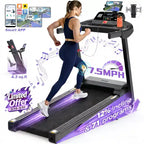 Famistar 3.5HP Folding Treadmill with Smart Apps, LED Display and Bluetooth Speakers, Black