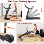 Famistar 3.5HP Folding Treadmill with Smart Apps, LED Display and Bluetooth Speakers, Black