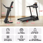Famistar 3.5HP Folding Treadmill with Smart Apps, LED Display and Bluetooth Speakers, Black
