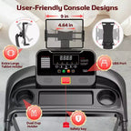 Famistar 3.5HP Folding Treadmill with Smart Apps, LED Display and Bluetooth Speakers, Black
