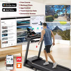Famistar 3.5HP Folding Treadmill with Smart Apps, LED Display and Bluetooth Speakers, Black
