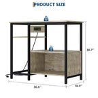 Supporto Garvee per Acquario con Armadietto - Supporto per Acquario da 40-50 Galloni con Prese di Corrente, Struttura Robusta in Metallo e Legno, Ripiani Aperti
