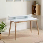 GDFStudio Nadia Mid-Century Modern Wood Writing Desk with Hutch and Open Shelves