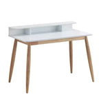 GDFStudio Nadia Mid-Century Modern Wood Writing Desk with Hutch and Open Shelves