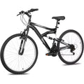 Hykolity 26 inch Mountain Bike, 18-Speed Outdoor Cycling Bike, High Carbon Steel Frame, MTB Bicycle for Men and Women, Dual Full Suspension, Black