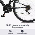 Hykolity Mountain Bike da 26 pollici, Bici da Ciclismo per Esterni a 18 velocità, Telaio in Acciaio ad Alto Tenore di Carbonio, Bici MTB per Uomini e Donne, Doppia Sospensione Completa, Nero