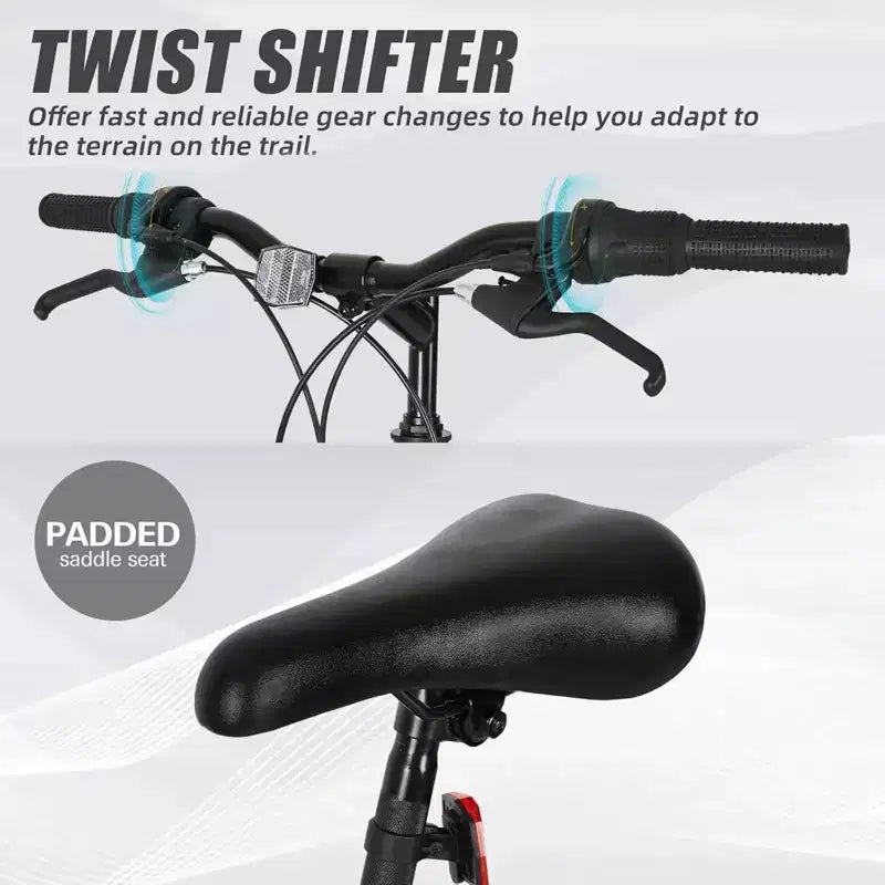 Hykolity Mountain Bike da 26 pollici, Bici da Ciclismo per Esterni a 18 velocità, Telaio in Acciaio ad Alto Tenore di Carbonio, Bici MTB per Uomini e Donne, Doppia Sospensione Completa, Nero