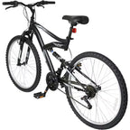 Hykolity Mountain Bike da 26 pollici, Bici da Ciclismo per Esterni a 18 velocità, Telaio in Acciaio ad Alto Tenore di Carbonio, Bici MTB per Uomini e Donne, Doppia Sospensione Completa, Nero