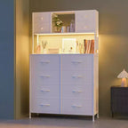 12 Drawer Fabric Dresser, Open Shelves, Metal Frame, for Bedroom, Hallway